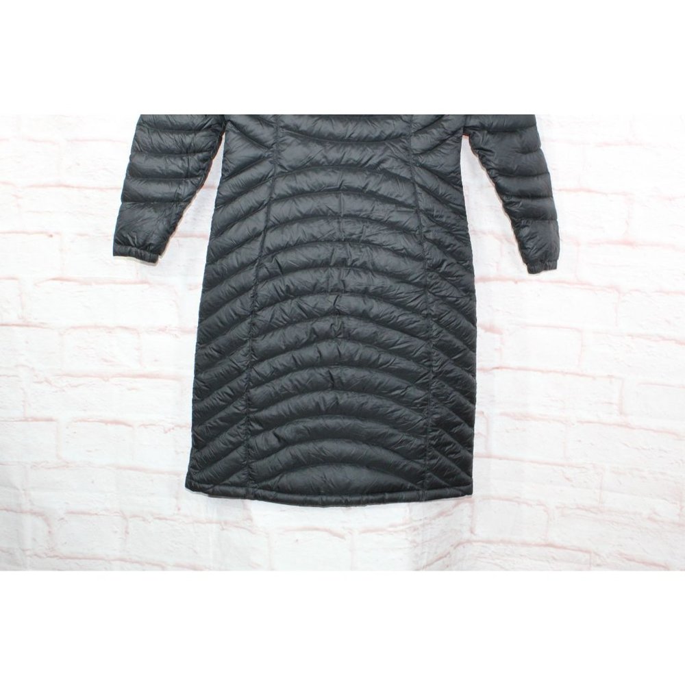 LL Bean Black Nylon Zip Hooded Ultralight Long Down Hooded Coat Size XS - Picture 6 of 12